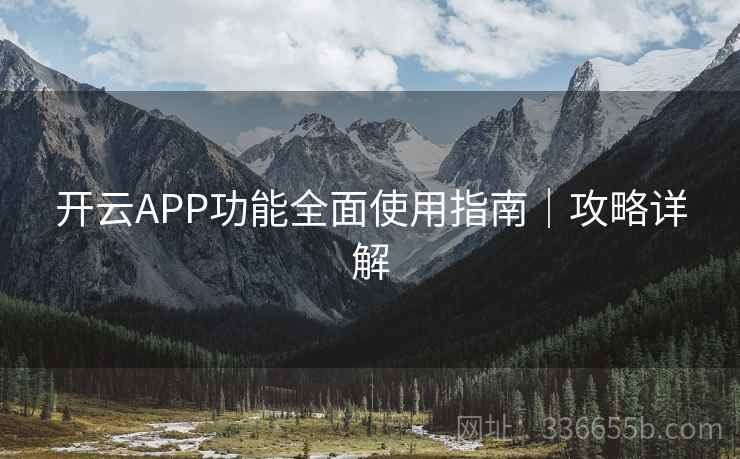 开云APP功能全面使用指南｜攻略详解