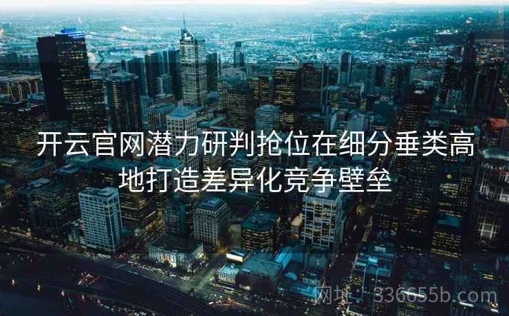 开云官网潜力研判抢位在细分垂类高地打造差异化竞争壁垒