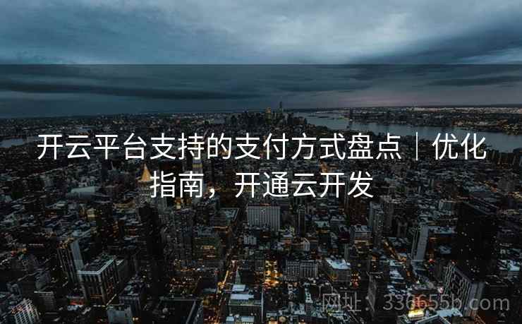 开云平台支持的支付方式盘点｜优化指南，开通云开发