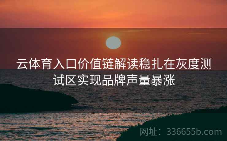 云体育入口价值链解读稳扎在灰度测试区实现品牌声量暴涨