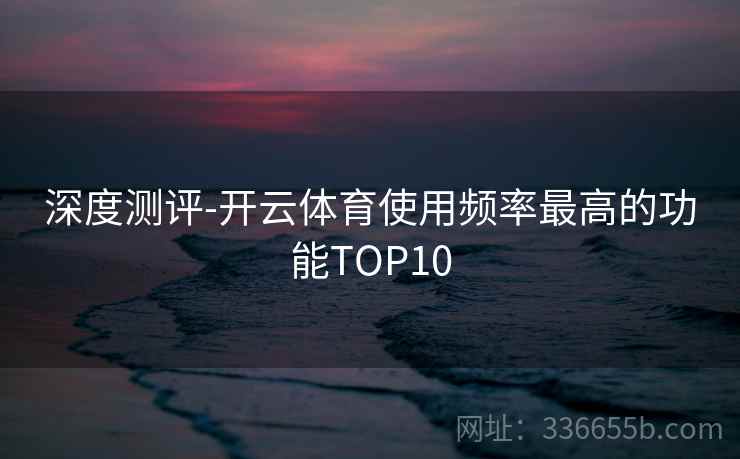 深度测评-开云体育使用频率最高的功能TOP10