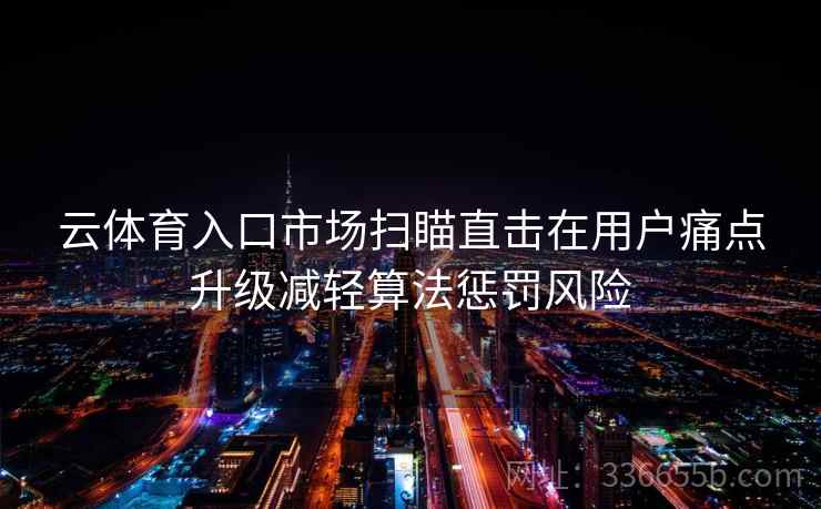 云体育入口市场扫瞄直击在用户痛点升级减轻算法惩罚风险